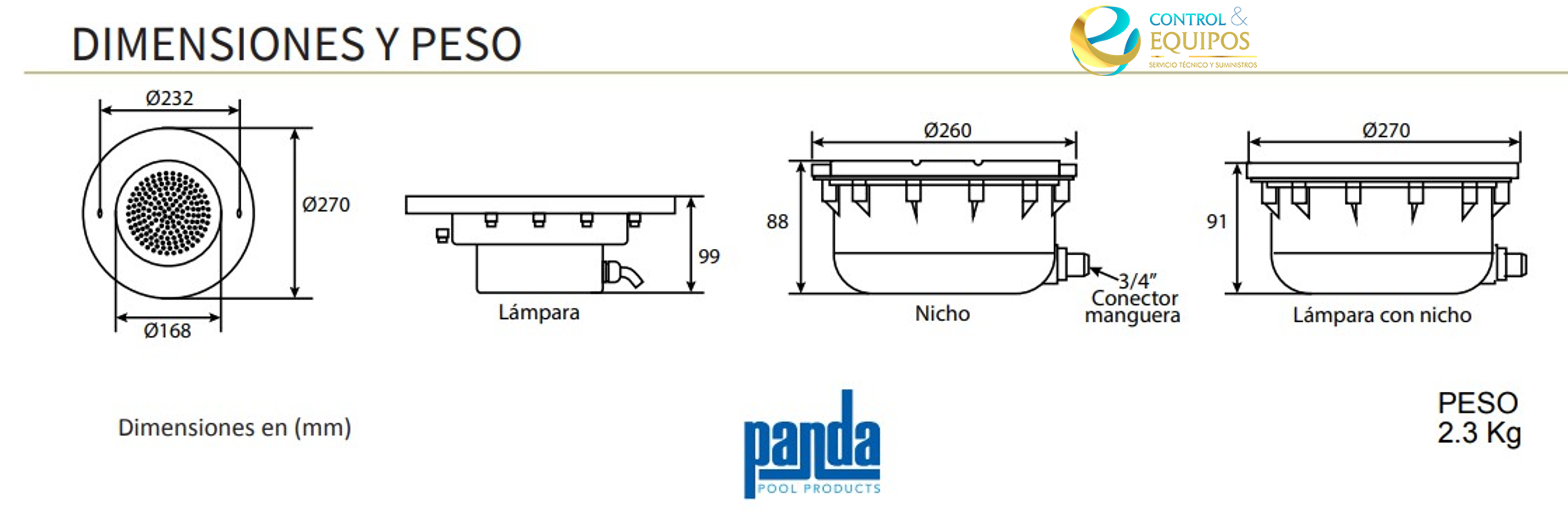 PANDA - LÁMPARA LED PARA PISCINA - BLANCO FRIO - DELUXE 18W PANDA - LÁMPARA LED PARA PISCINA - BLANCO FRIO - DELUXE 18W - Imagen 2
