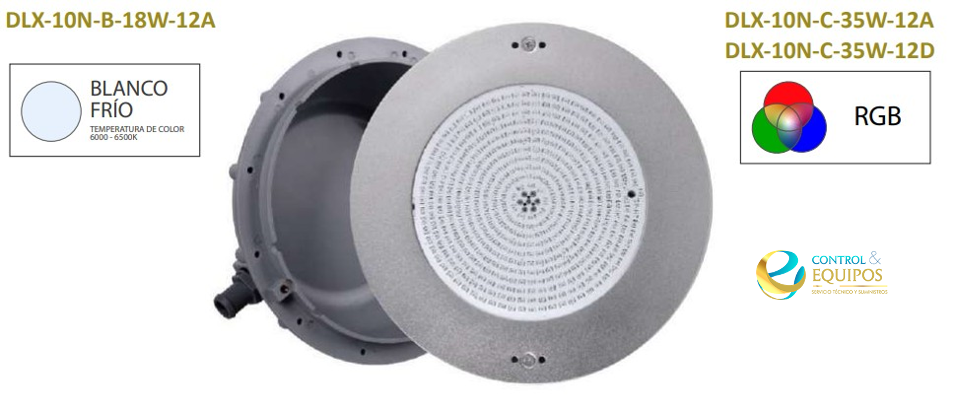 PANDA - LÁMPARA LED PARA PISCINA - BLANCO FRIO - DELUXE 18W luz para piscina