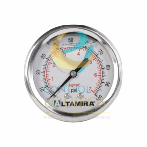 manometro 0-100psi glicerina conexion trasera