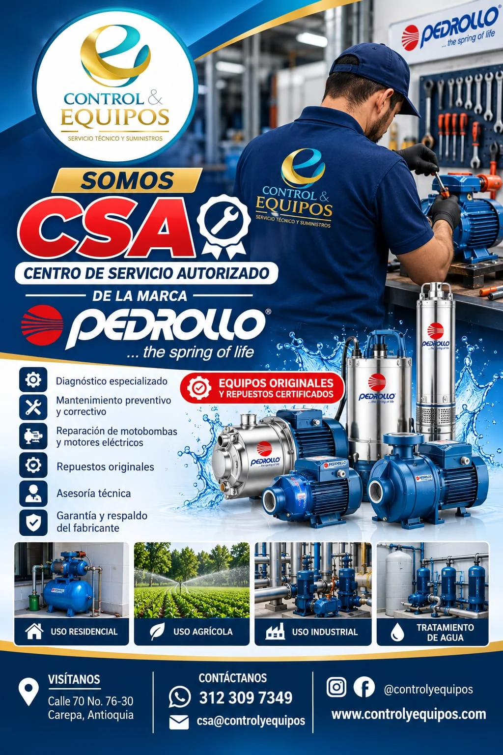 Control y Equipos - Centro de Servicio Autorizado Pedrollo